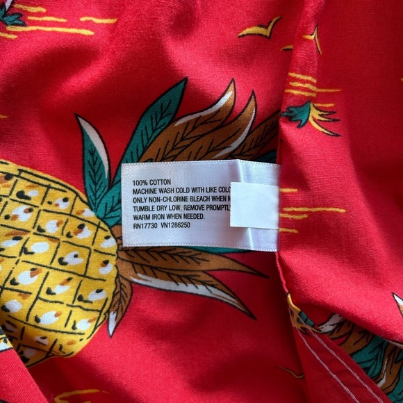 NWOT Men’s Mossimo Hawaiian Pineapple Palm Tree Button Down Shirt Size Large - Picture 7 of 7